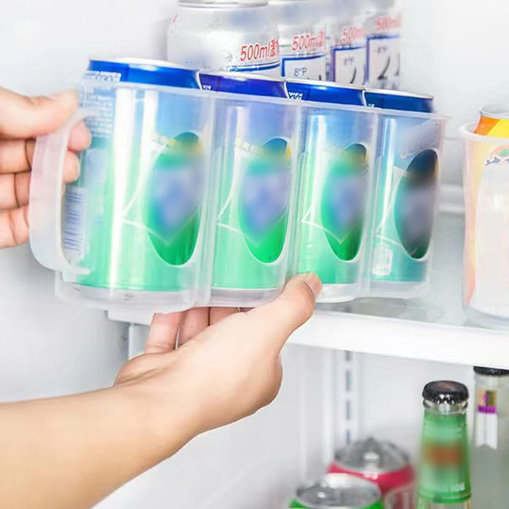 Sliding Fridge Can Organizer – Clear Plastic Soda & Beer Rack
