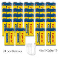 Premium 9V 23600mWh Rechargeable Li-ion Cell 6F22 PP3 USB Fast Charging Stable Power Battery for Guitar Mic Smoke Detector Pedal Oasis Select 24 PCS Batteries