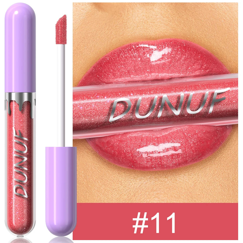 DUNUF Pearl Lip Gloss Moisturizing Lip Gloss Easy Color Lipstick Oasis Select 11