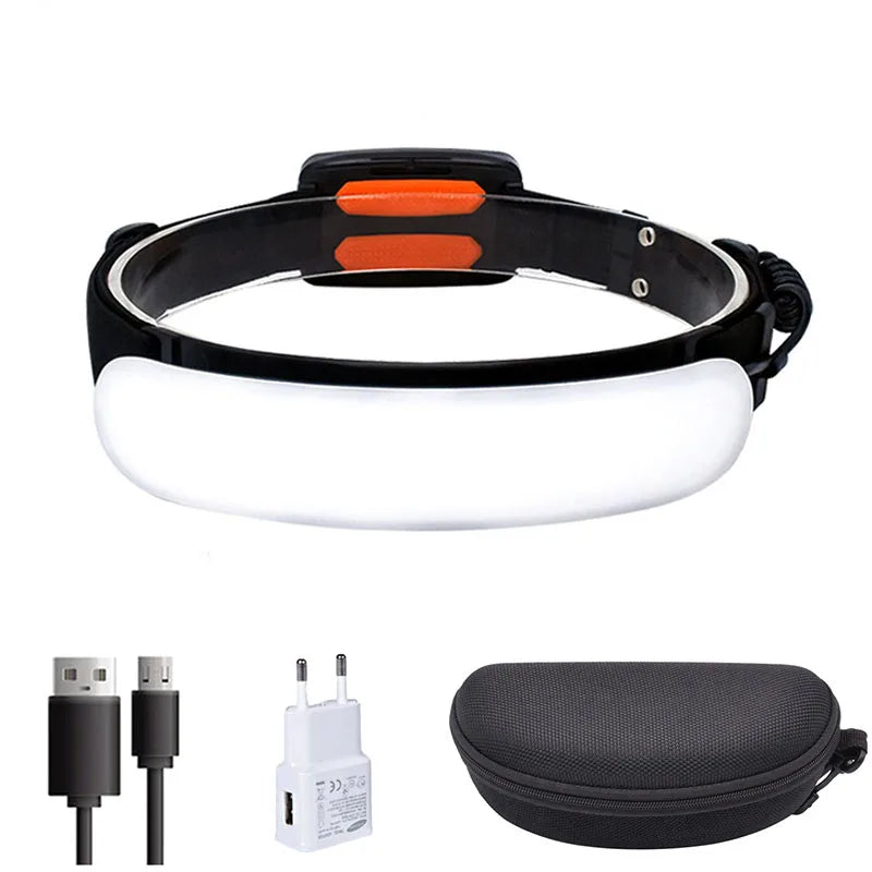 Portable 31LED Strong Light Headlamp Built-in Battery USB Rechargeable Waterproof Flashlight Wide Angle Camping Fishing Lantern Oasis Select T040-6
