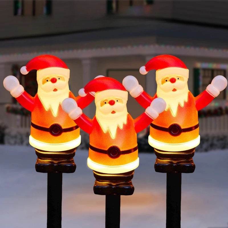 Solar-powered Santa Claus Ground Plug Light, LED Waterproof Garden Outdoor Lawn Light, Holiday Decorative Light Oasis Select