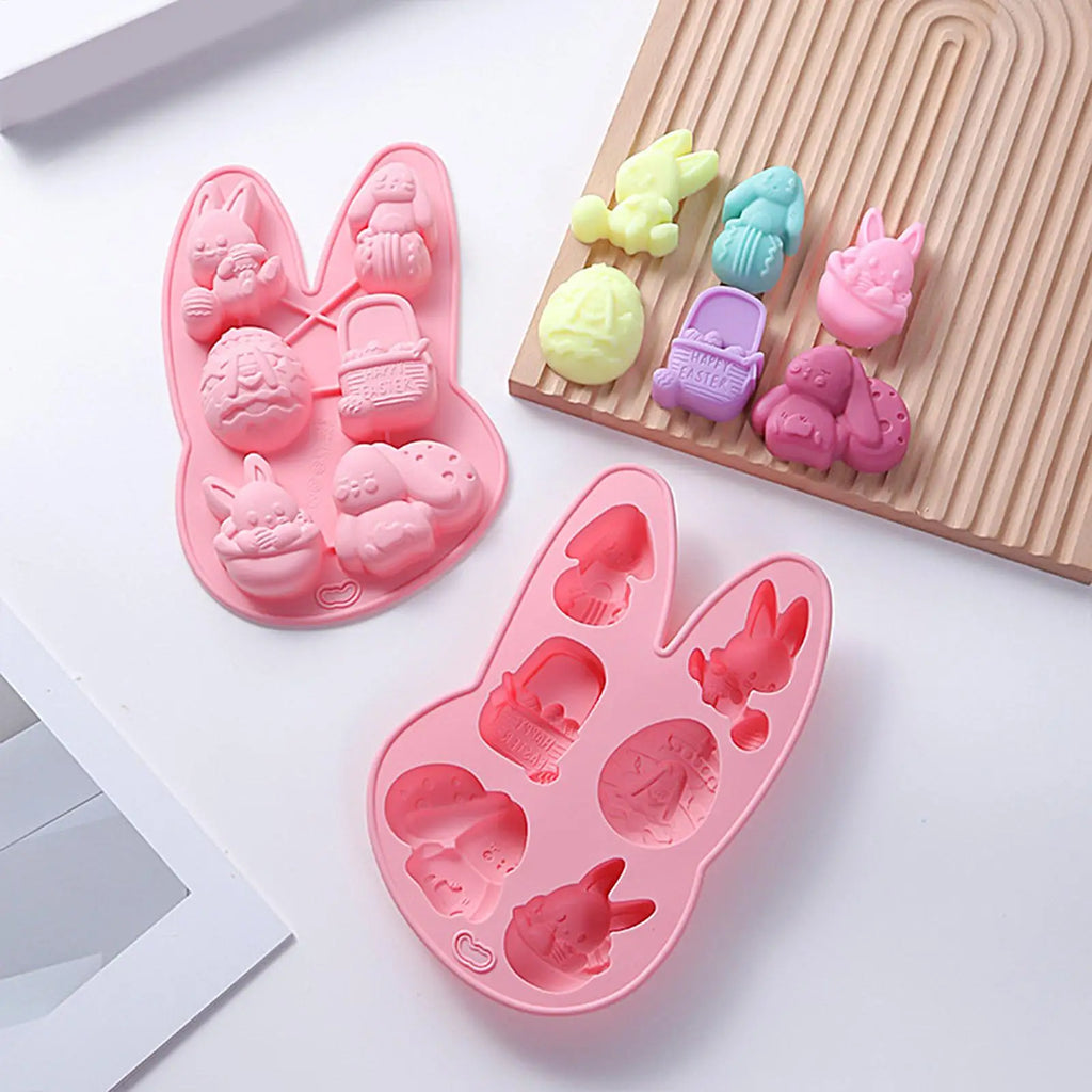 Easter silicone Molds Easter egg rabbit shaped baking mold chocolate candy mold Baking Tool Easter themed party decoration Oasis Select