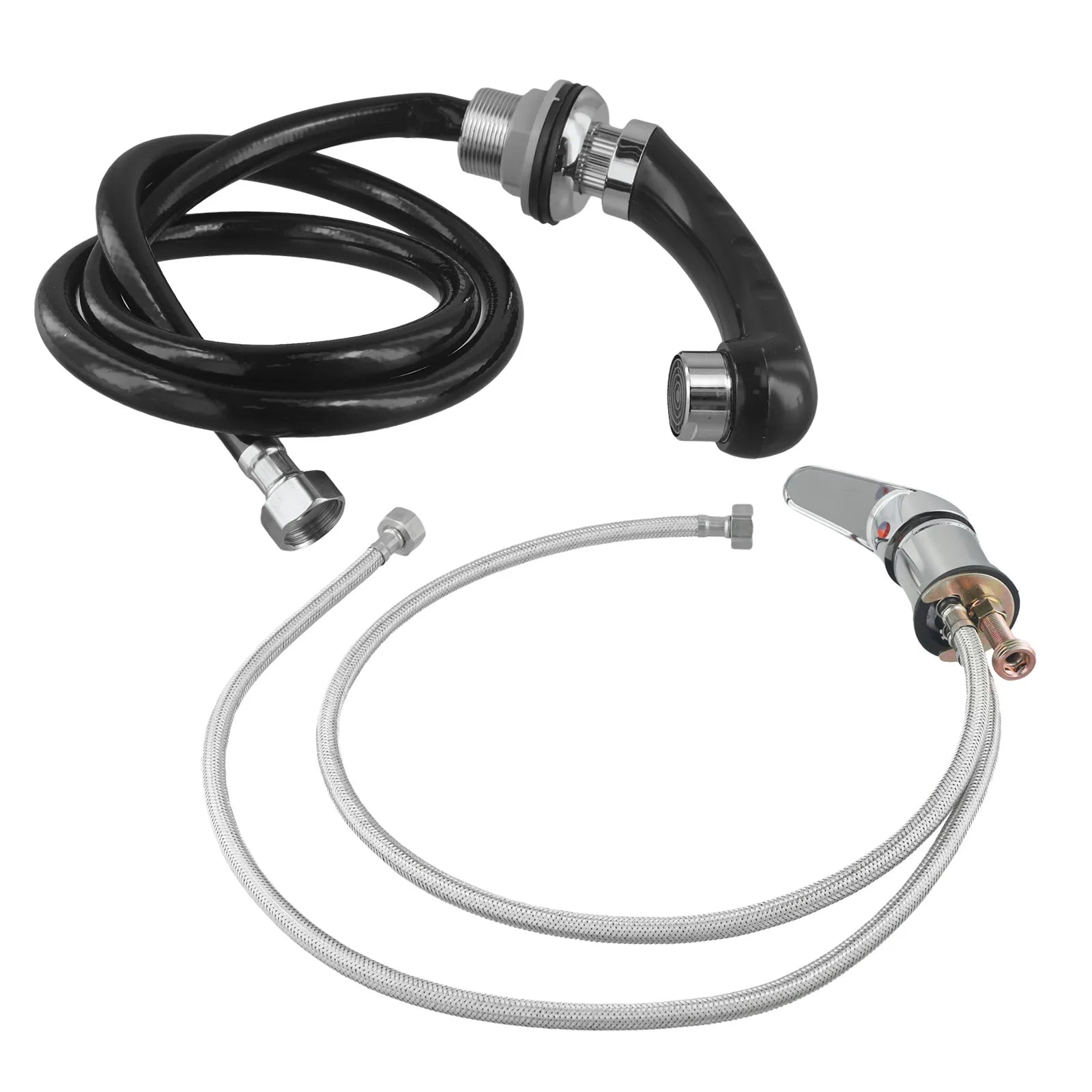 Chrome Single Handle Hand Shower With Hose Extended Reach Single Handle Design Three Connections Color Silver Black Oasis Select