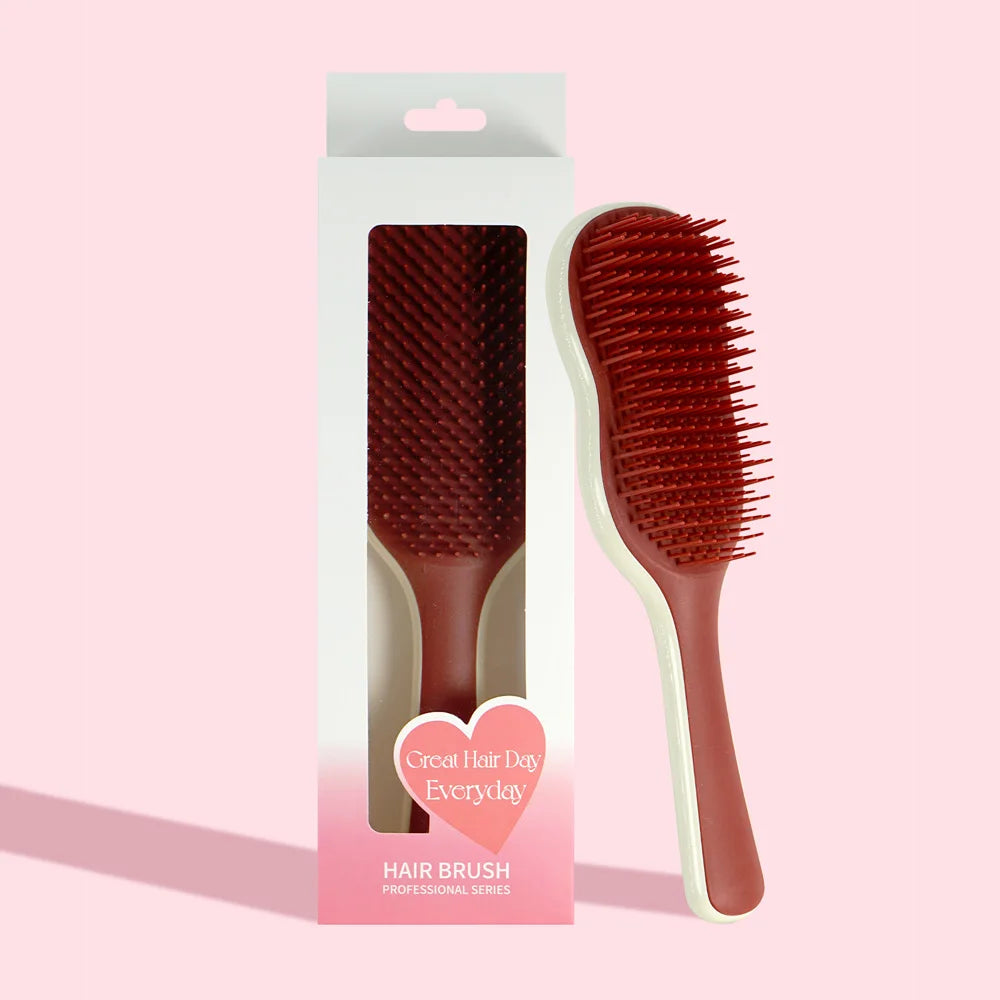 Professional Detangling Hair Brush – Ergonomic, All Hair Types Detangling Hair Brush Oasis Select SZ67Red-Box