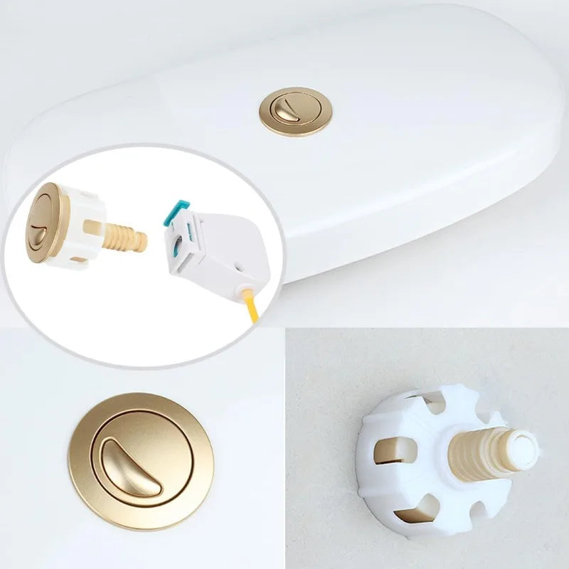 Toilet Flush Button Cistern Flusher Replacement Parts, Toilet Push Button Easy Installation Modern Bathroom Upgrade (Matt Gold) Oasis Select