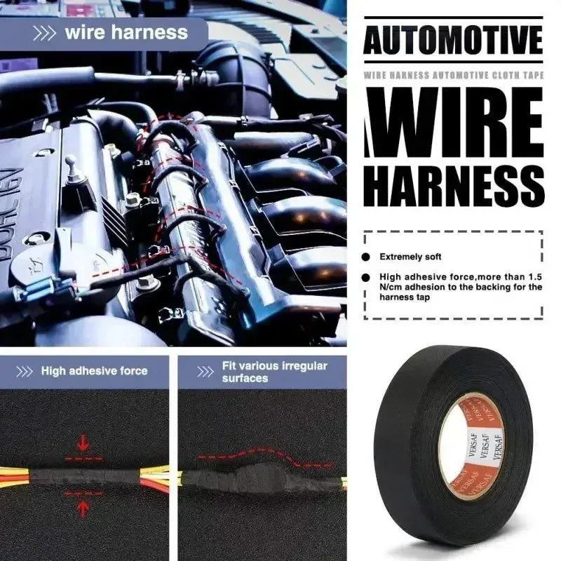 25MM*15M Auto Car Flannel Flannelette Adhesive Tape Wiring Harness Anti Rattle Self Adhesive Felt Tape Auto Repair Tools Oasis Select