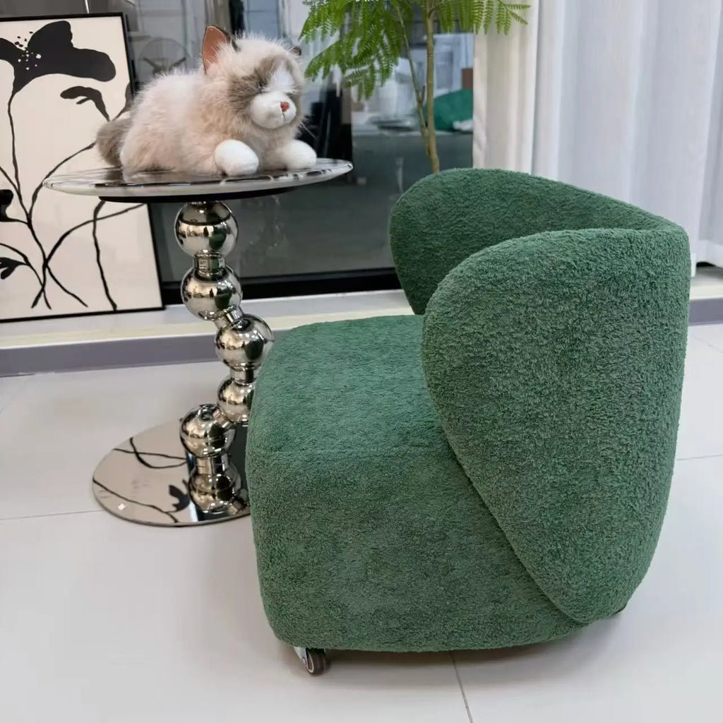 Single casual soft wrapping feeling movable lighting space light luxury yo stool pulley stool shoe changing stool Oasis Select Avocado green