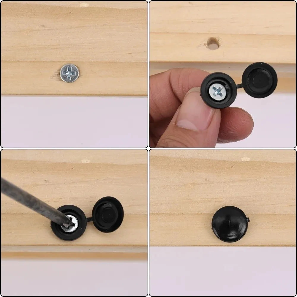100PCS New Universal Fit Screw Protective Covers Snap Protective DIY Fold Snap Cap Fixing Caps Decorative Hardware Oasis Select