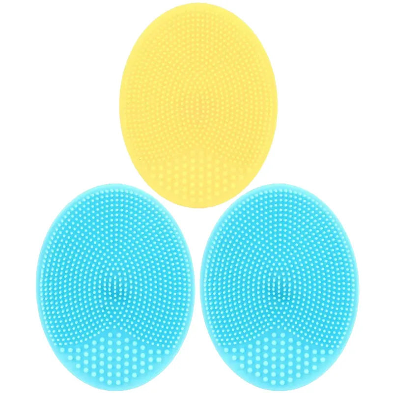 1/3pc Silicone Face Cleansing Brush Facial Deep Pore Skin Care Scrub Cleanser Tool New Mini Beauty Soft Deep Cleaning Exfoliator Oasis Select 3pcs mix 2
