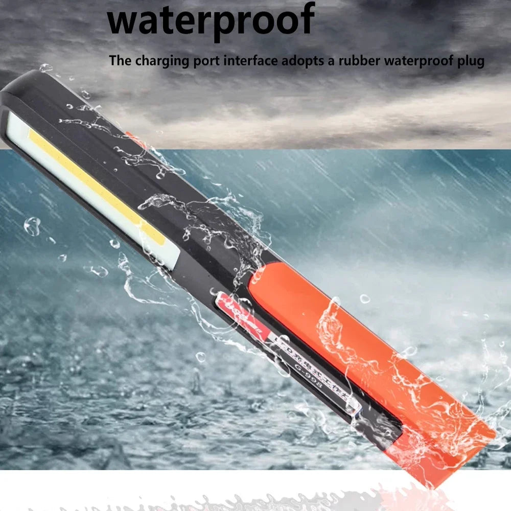 Powerful COB Work Lamp Rechargeable Flashlight Handheld Car Repair Lamp Outdoor Camping Hook Tent Lamp Emergency Lighting Lamp Oasis Select