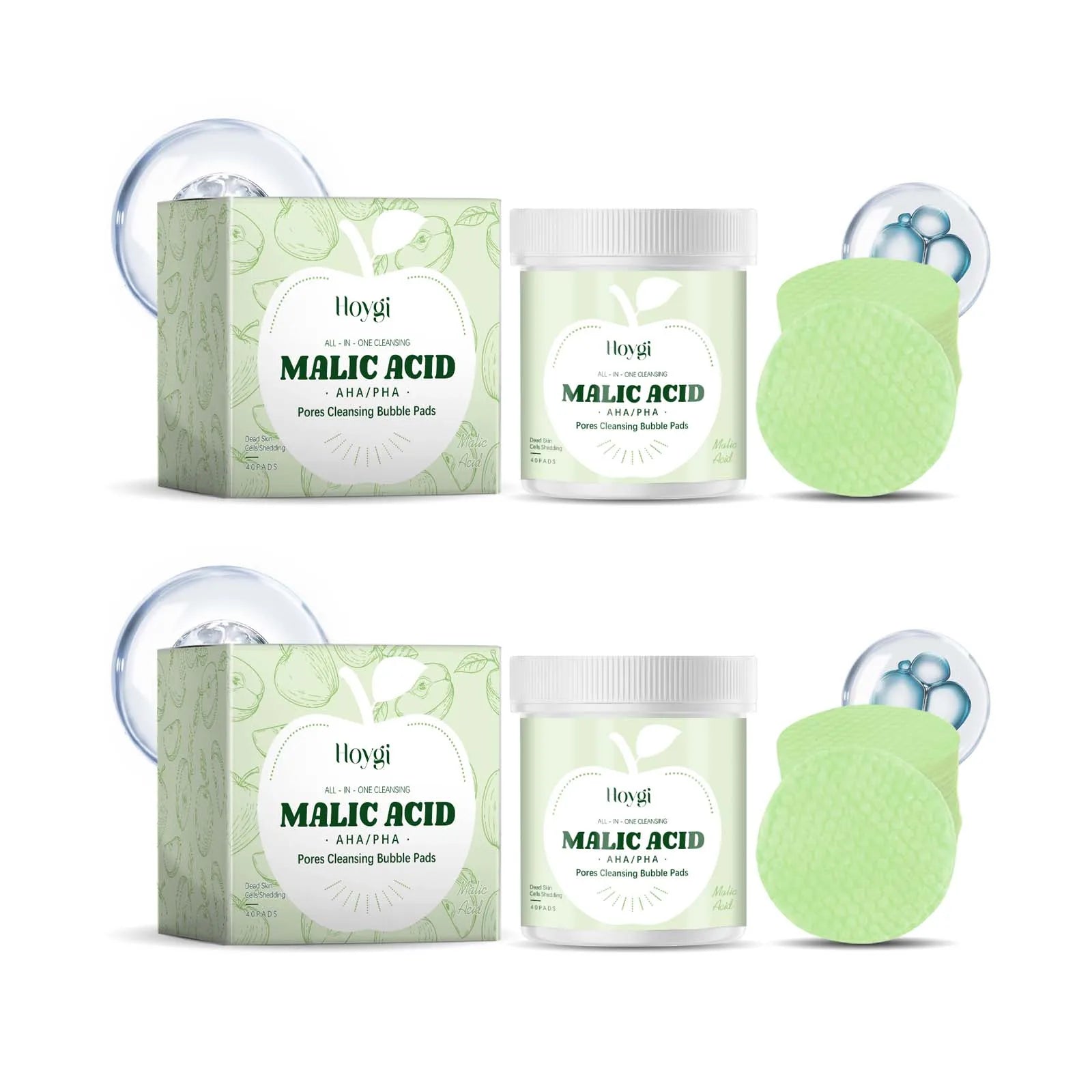 Hoygi Malic Acid Pore Cleansing Exfoliating Pads – 40 Pack Exfoliating Cleansing Pads Oasis Select 80pcs