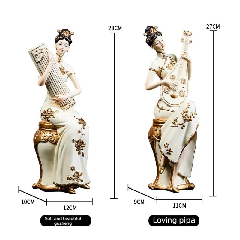 Light Luxury High-end Ladies Ornaments Ancient Figures New Chinese Style Art Decorations Retro Living Room Foyer Decorations Oasis Select