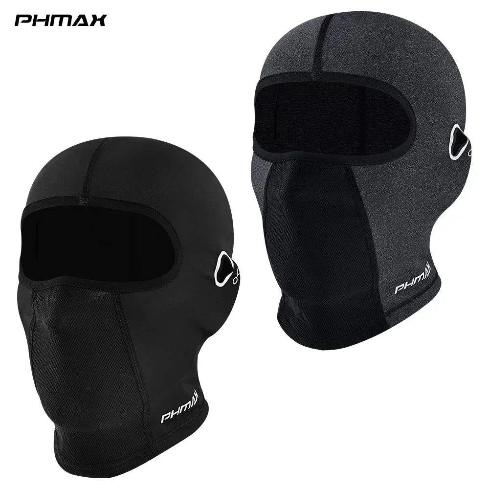 PHMAX Motorcycle Riding Mask UV Protection Breathable Full Face Mask MTB Road Bike Sweat Dust Balaclava Mask Bicycle Headwear Oasis Select Black and Grey