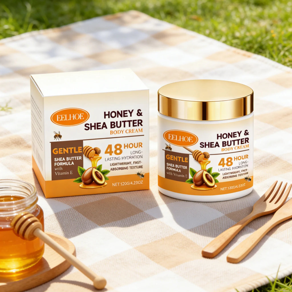 Eelhoe Honey Shea Butter Body Cream Soften Skin Nourish Refreshing Lightweight Gentle Formula Deep Moisturizing Body Lotion 120g Oasis Select
