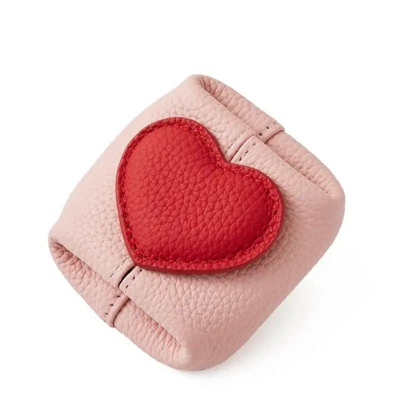 Genuine Leather Mini Coin Purse | Square Jewelry & Cosmetic Pouch