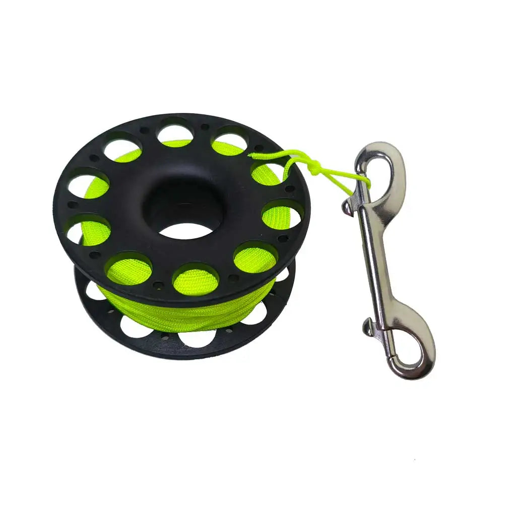 Scuba Diving Spool Finger Reel Cave Wreck Dive Safety Gear SMB Hook Accessories with Double End Hook Oasis Select Green Line