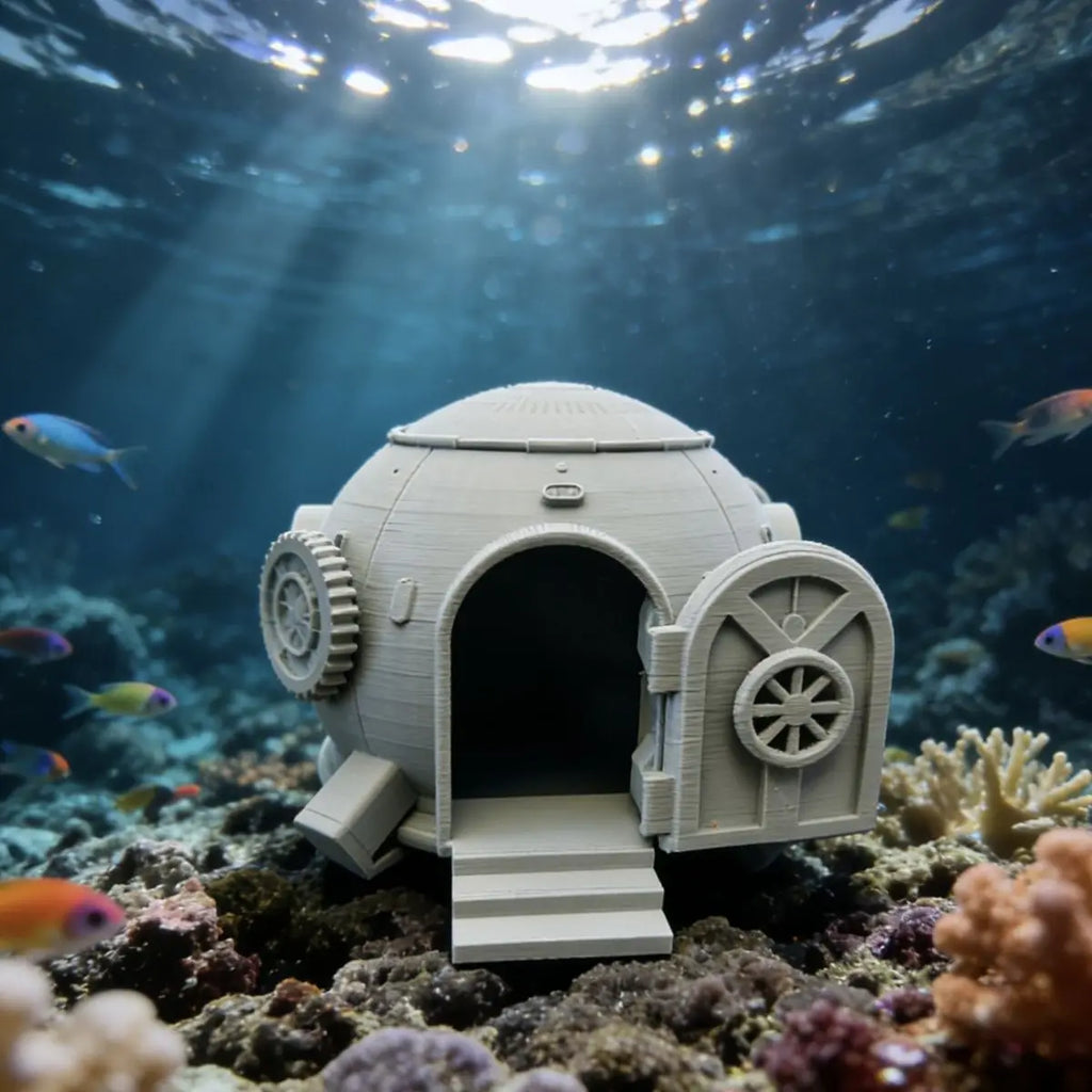 Nautical Steampunk Aquarium Decor 3D Printed Retro Themed Fish Tank Ornament Landscapes Fish Shrimp Shelter Aquarium Accessories Oasis Select