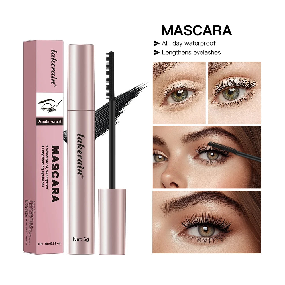 Liquid Black Mascara Smudge-proof Waterproof Eyelash Makeup Curling Volume Lashes Sweat-proof Lengthening Eyelash Women Makeup Oasis Select