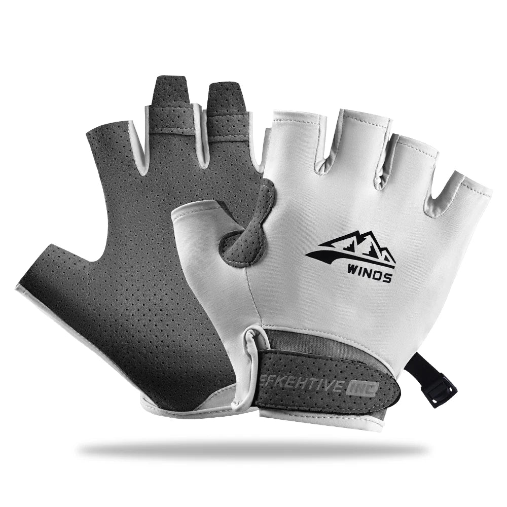 Bicycle Gloves Summer Outdoor UV Protection Cycling Gloves Unisex Fingerless Sports Gym Gloves Breathable MTB Road Bike Gloves Oasis Select WHITE M