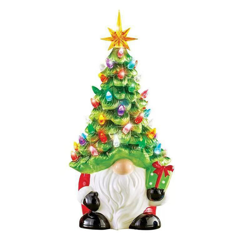 LED Lighted Gnome Christmas Ornament | Resin Tabletop Decor