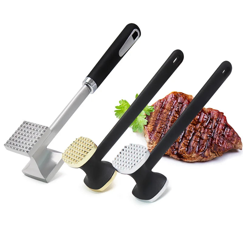 Stainless Steel Double Sided Meat Tenderizer Hammer, Kitchen Tool for Beef Steak, Pork Chop & Chicken, Meat Mallet with Spikes Oasis Select
