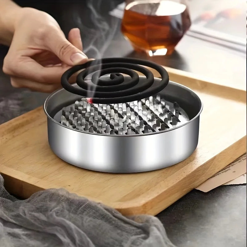 Stainless Steel Fireproof Mosquito Coil Tray - Heat-Resistant And Safe Design - Ideal For Homes, Offices, And Apartments. Oasis Select 1PC-A
