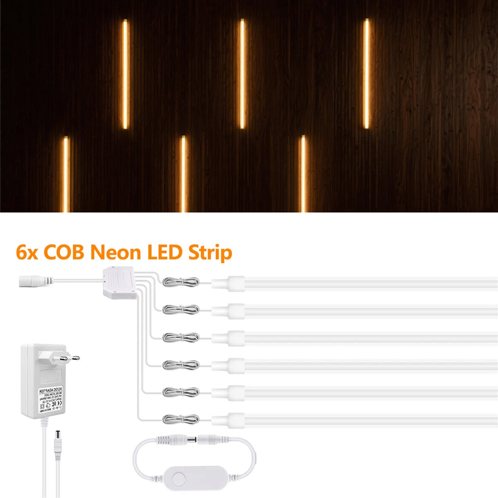 Zigbee 3.0 Smart Controller 24V COB Tape Tuya Voice Control Silicone Neon Rope Light For Silencing Board Multi Layer Cabinet Oasis Select 6Pcs LED Ribbon Neutral White 1M 3.28FT
