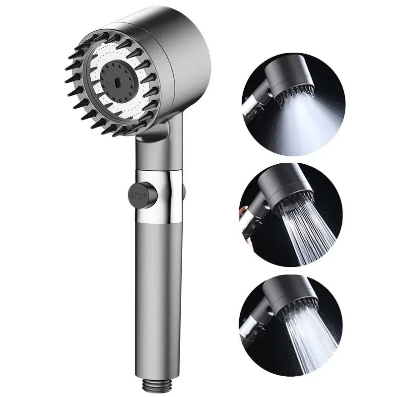 High Pressure Strong Current Shower Head Water Saving Shower with Water Filter 3 Mold Knobs Controllable Hand Shower Bathroom Oasis Select shower head