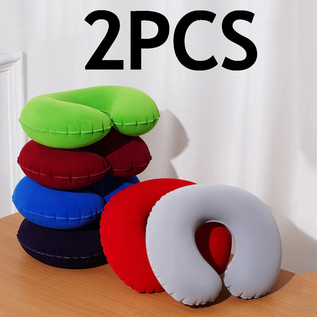 2Pcs/Pack inflatable U-shaped pillow, portable folding neck pillow for travel, suitable for travel Oasis Select