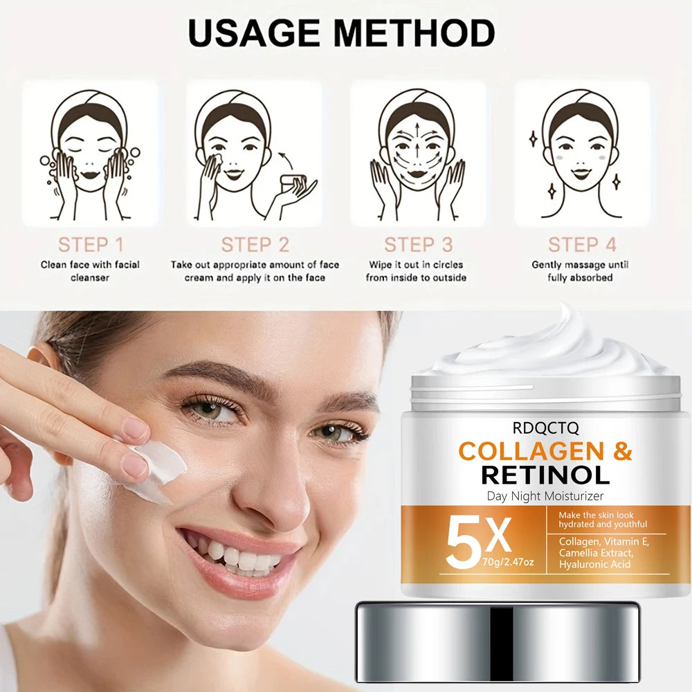 Retinol Collagen Day & Night Cream | Hyaluronic Acid + Vitamin E Face Moisturizer Cream Oasis Select