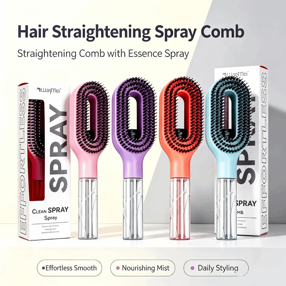Multi-functional Essential Oil Spray Bottle Comb Wet Dry Scalp Massage Bristle Comb Salon Fluffy Modeling Comb Anti-Static Comb Oasis Select