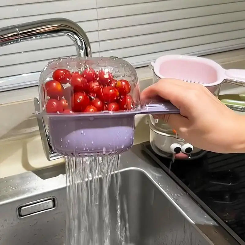 2-in-1 Fruit & Vegetable Wash Bowl with Drain Basket Colander