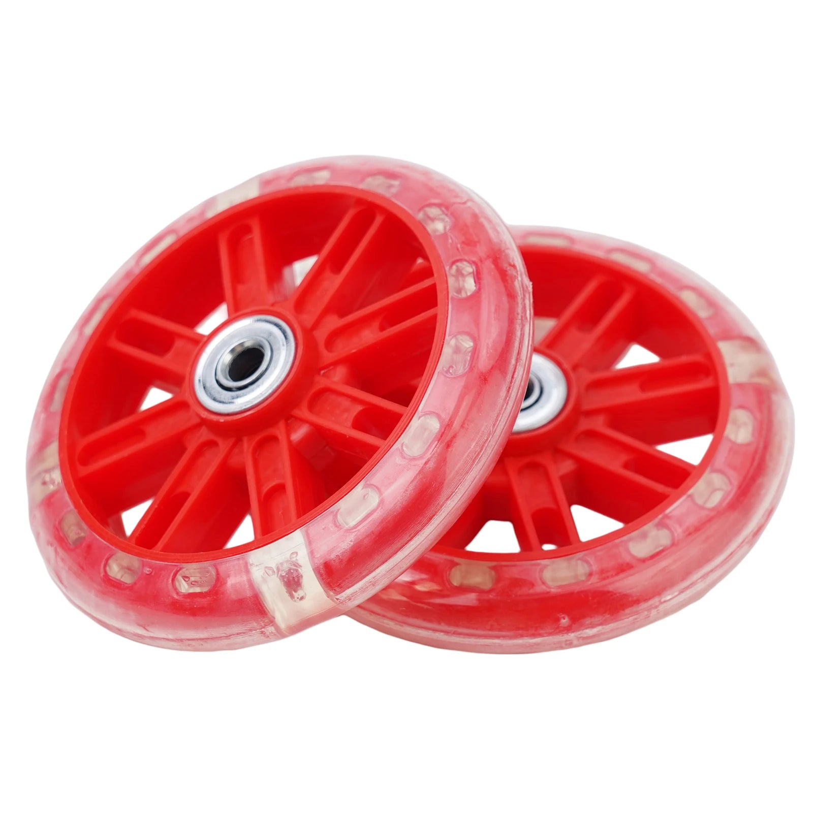 LED Flash Scooter Wheel 110mm Children Scooter Replacement Wheels 5 Colors Lighting Outdoor Bike Accessories Bearing Assist Tool Oasis Select Red