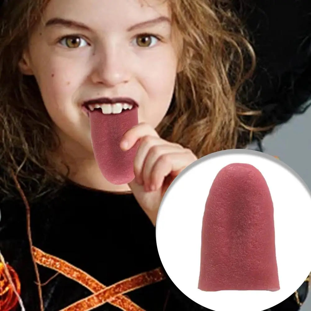 Red Realistic Fake Tongue TPR Magic Prop Halloween Prank Toy Portable Gag Trick Tongue for April Fools Day Joke Oasis Select