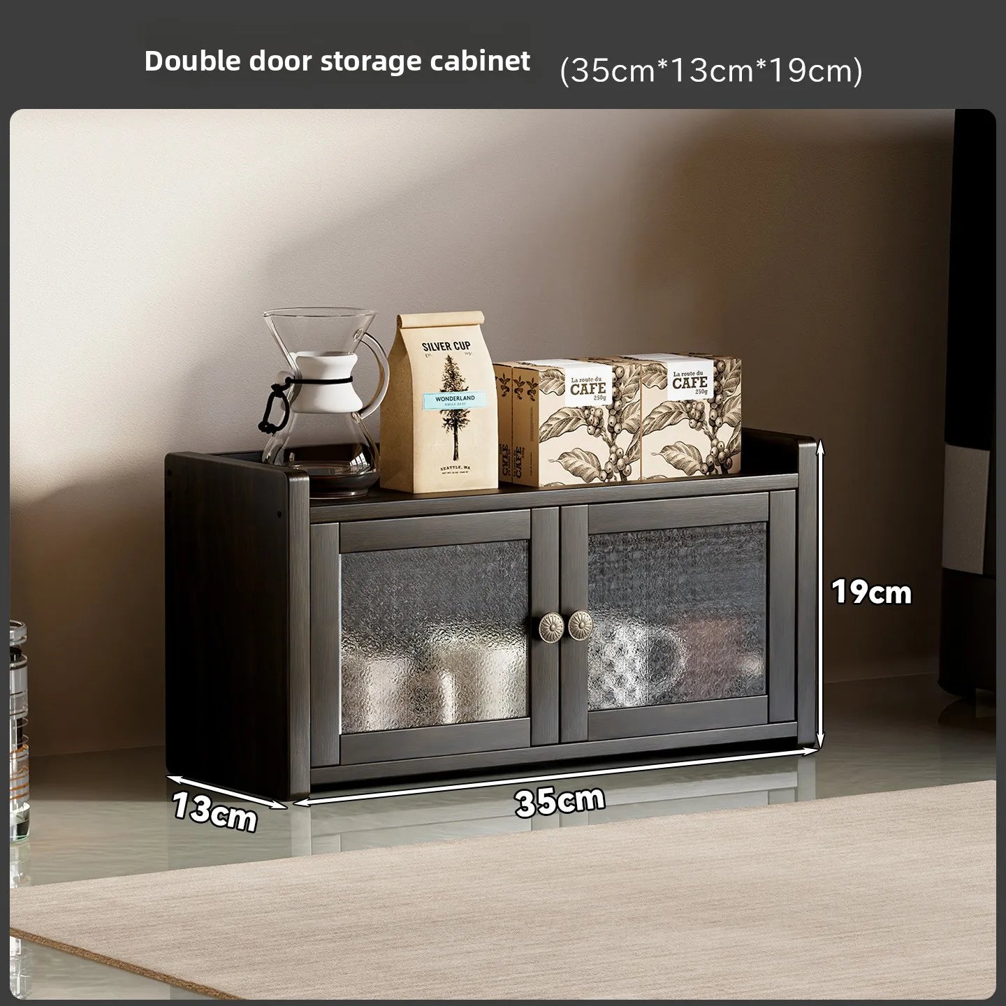 Desktop cup holder Shelf Dining table Cup storage rack Tea cup Coffee cup Tea set Storage cabinet Dust proof Table shelf Oasis Select 2 floors 35 long