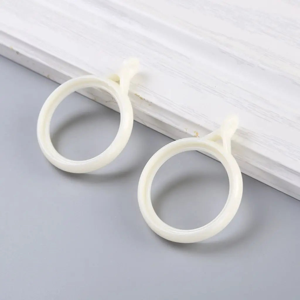 Elegant Strong Solid Color Simple Mute Thicken Curtain Rings Hanging Loop Buckle Roman Rod Clip Hook Curtain Accessories Oasis Select ivory
