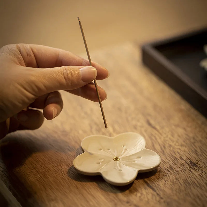 Flower Pattern Incense Stick Holder Incense Burner Stick Holder Line Plate Sandalwood Coil Base Studios Home Decoration Gift Oasis Select