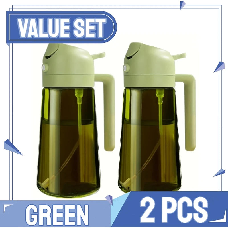 Oil Dispenser Seasoning Accessories Oil Cruet Bottle Oil Spray Kitchen Utensils for Kitchen Barbecue Oils Sprayer Container Oasis Select Upgraded-2PCS-green