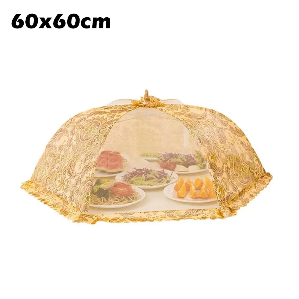 New Foldable Food Covers Breathable Anti Fly Mosquito Vegetable Cover Umbrella Dustproof Dining Table Mesh Cover Oasis Select 60x60cm