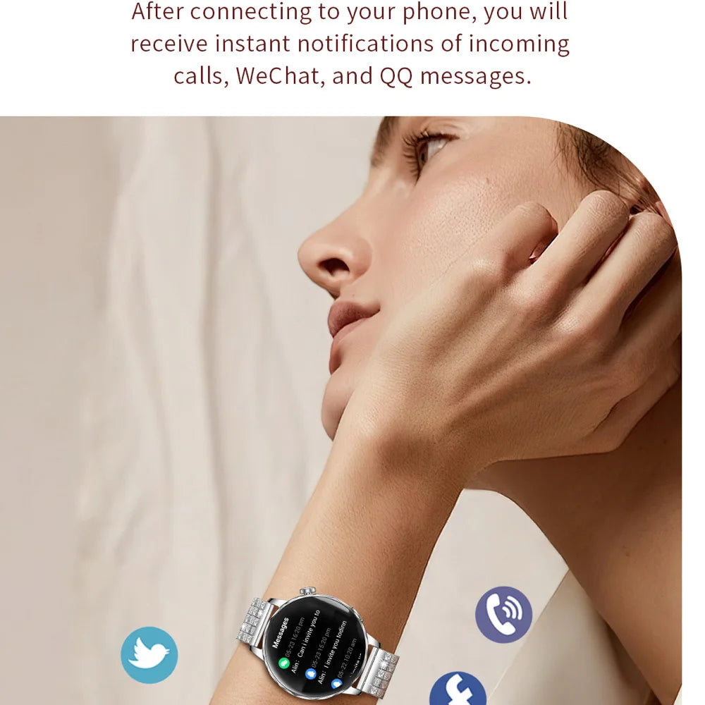 696 Fashion Smart Watch Women Blue Tooth Call Sports Fitness Bracelet Waterproof Music Heart Rate Sleep Lady Health Smartwatch Oasis Select