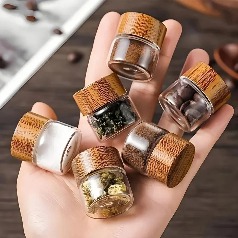 Mini Glass Sealed Jar Food Grade Coffee Powder Tea Storage Jar Gold Bean Storage Bottle Portable Small Empty Bottle Oasis Select