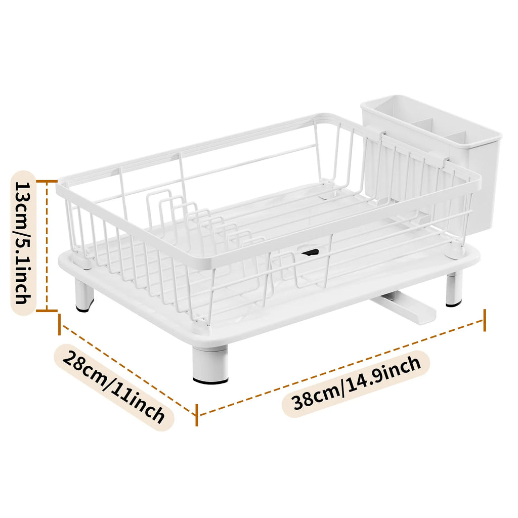 Kitchen Dish Rack Small Volume Dish Rack Sink Multifunctional Tableware Drain Bowl Storage Box Oasis Select White Small