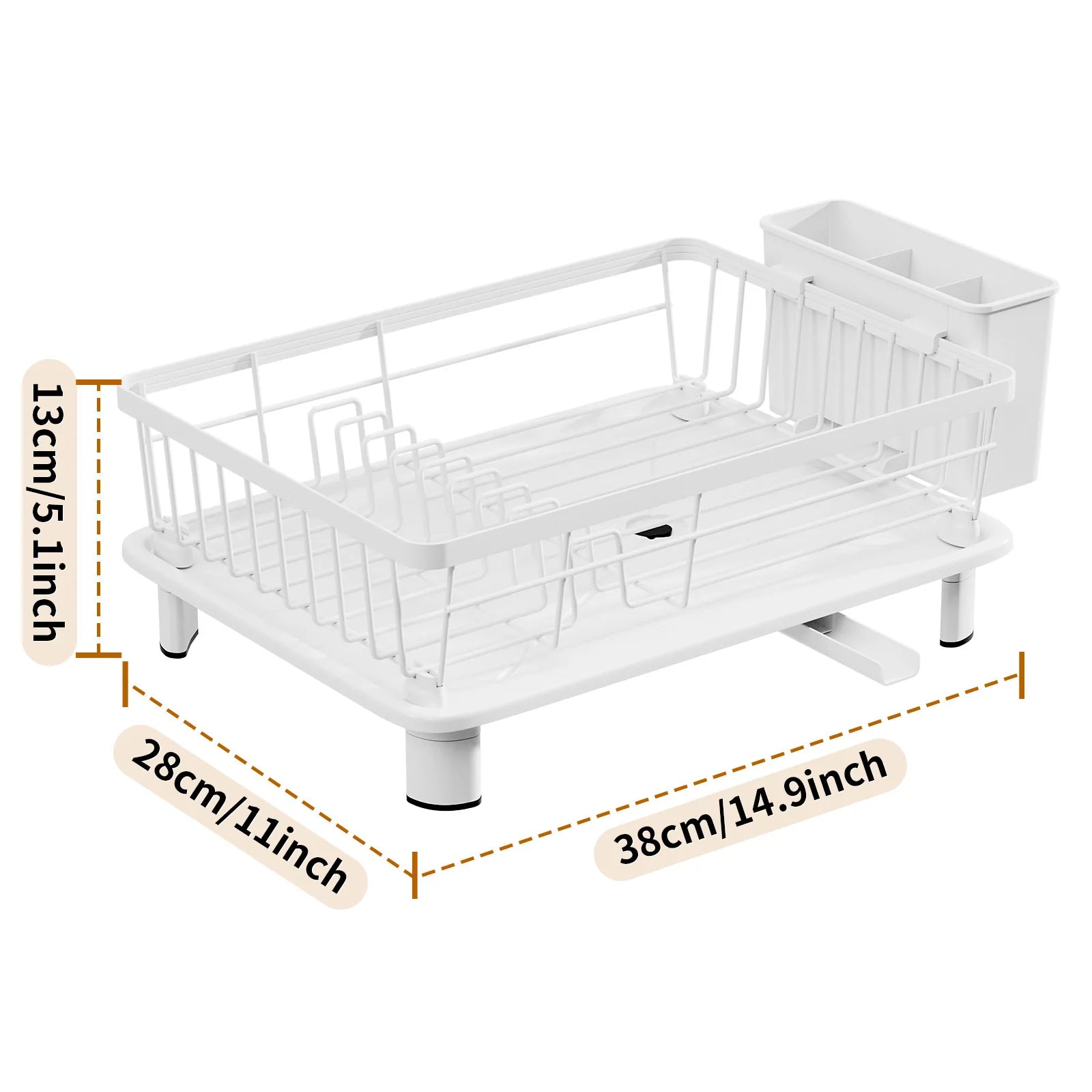 Kitchen Dish Rack Small Volume Dish Rack Sink Multifunctional Tableware Drain Bowl Storage Box Oasis Select White Small