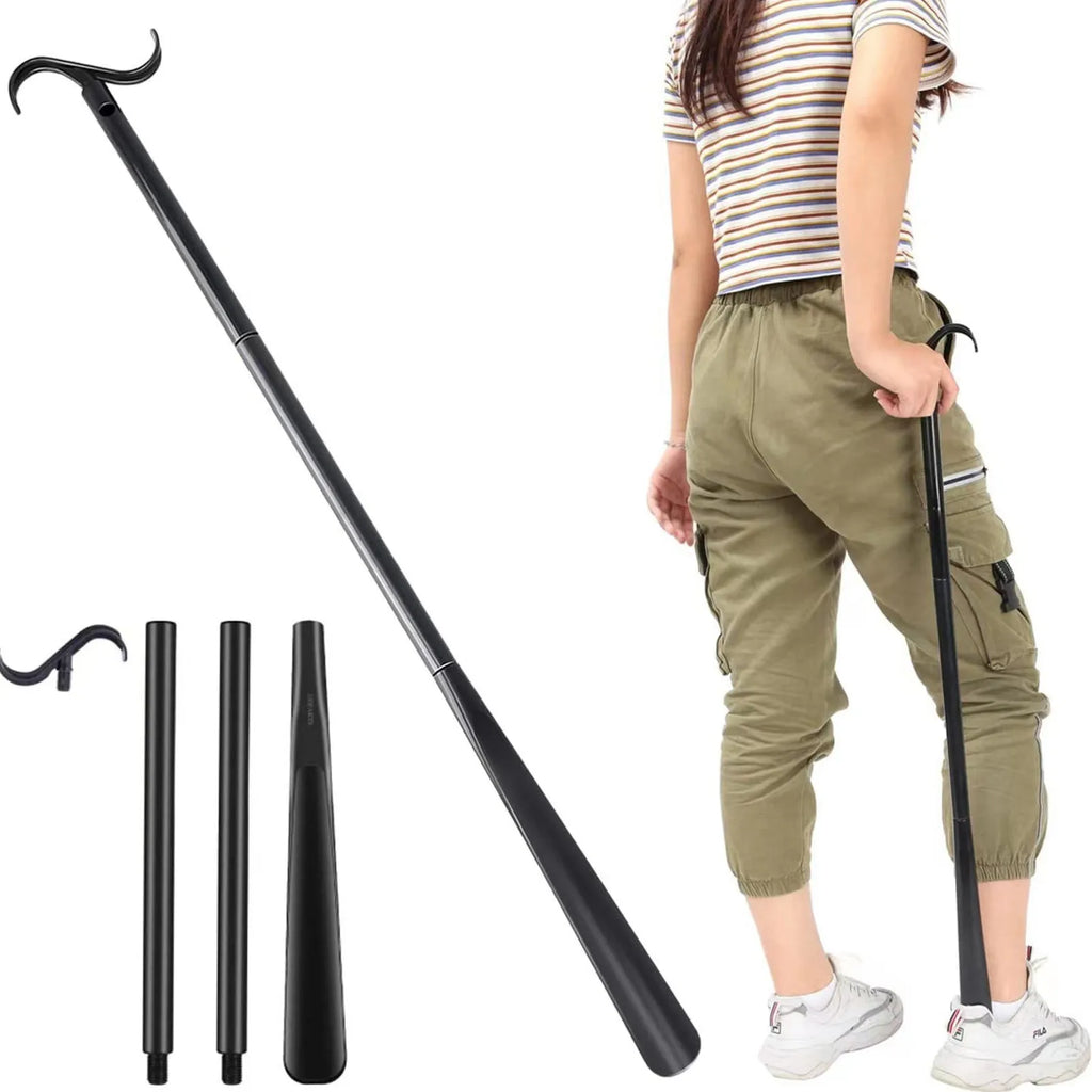 New Shoe Spatula Stainless Steel Long Metal Lifter Shoehorn Luxury Shoe Horn Foldable Shoehorn Portable Oasis Select