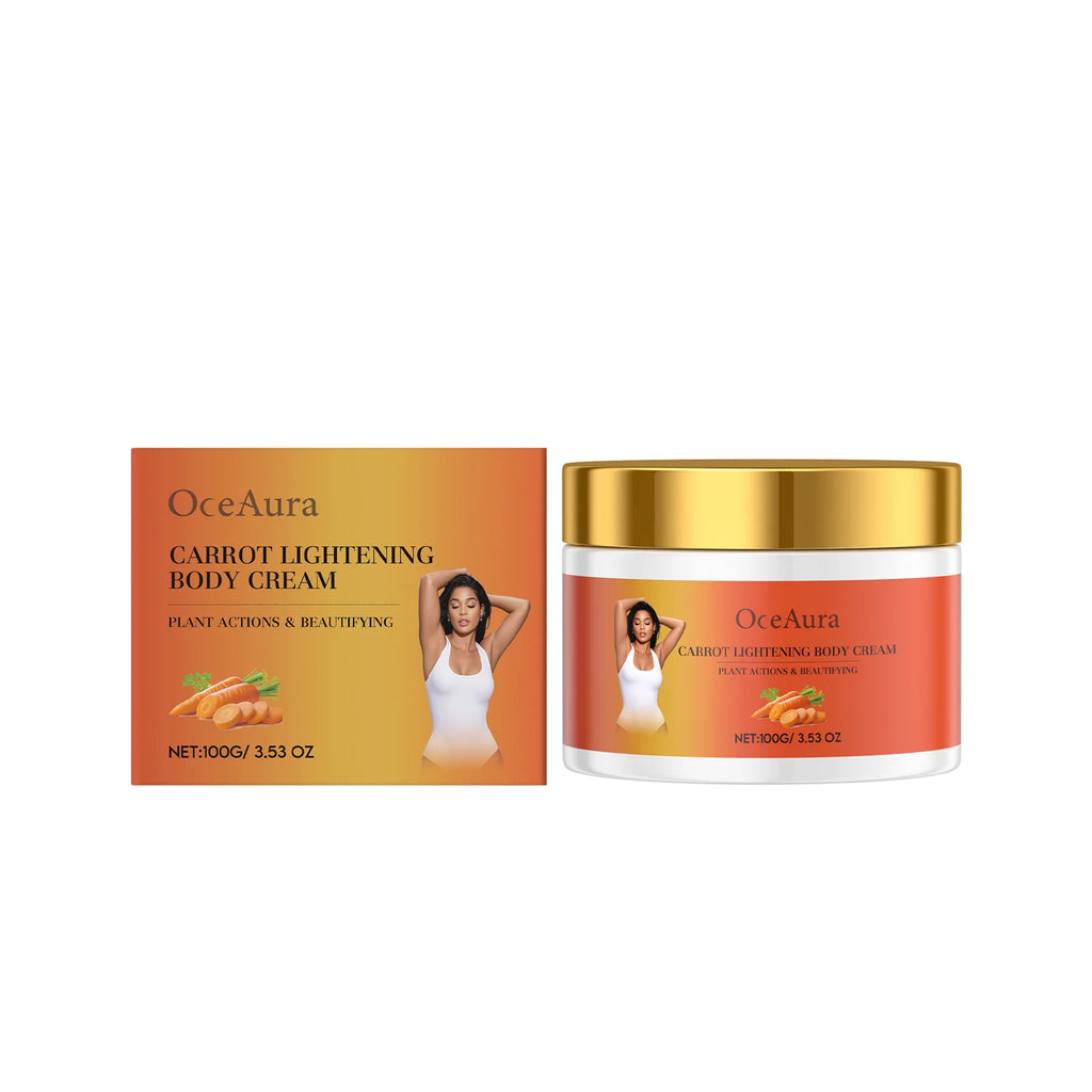 Carrot Body Cream Fade Dark Spots Lightening Melanin Brightening Skin Anti Acne Smoothing Antioxidation Moisturizing Body Lotion Oasis Select 100g boxed