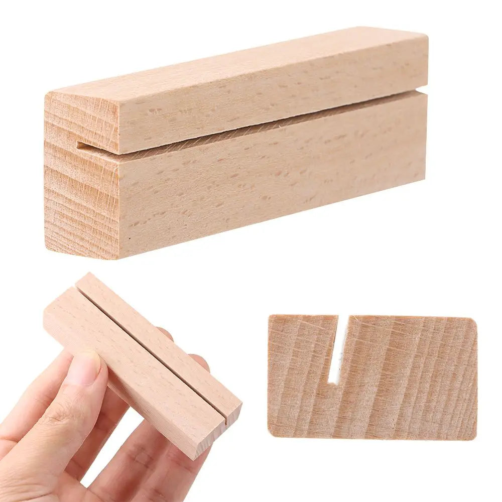 Picture Frame Base Desk Card Natural Wooden Notes Clips Photo Holder Clamps Stand Support Desktop Decor Oasis Select