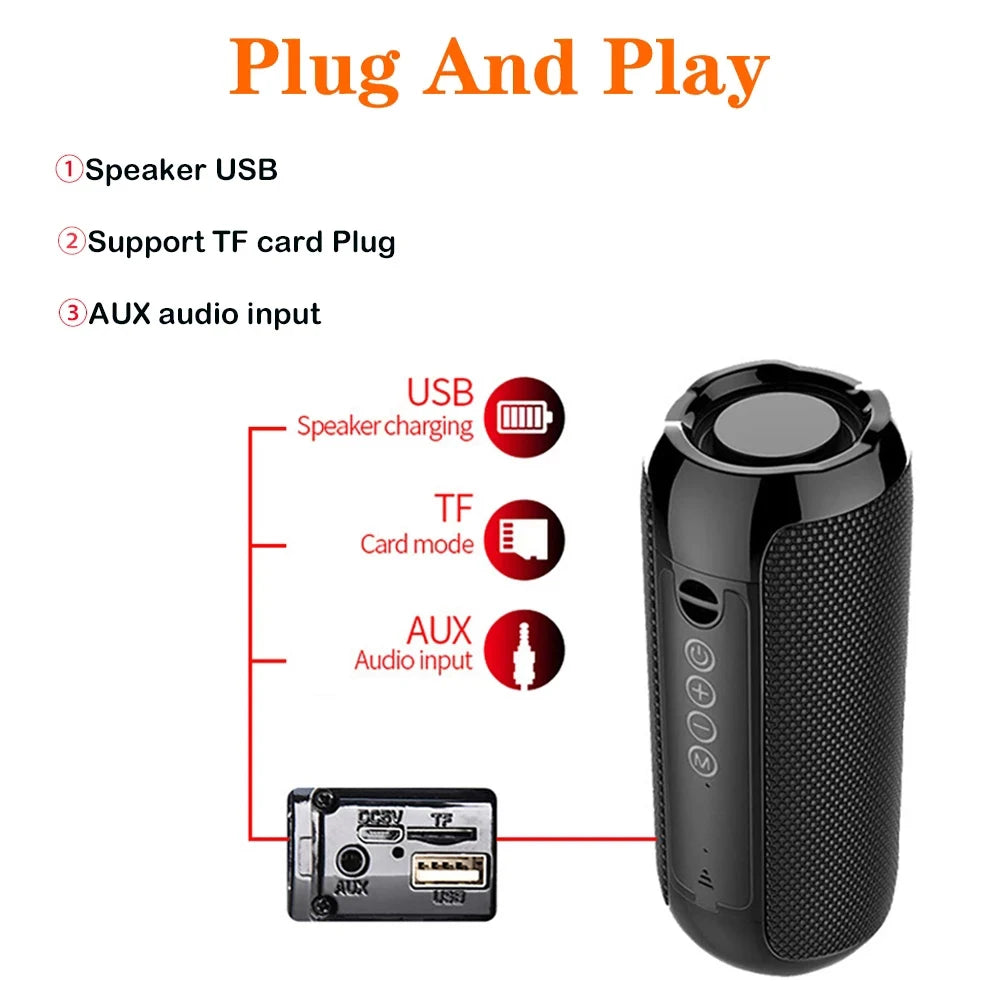 T&G Portable Bluetooth Speaker – FM Radio, Bass & TWS