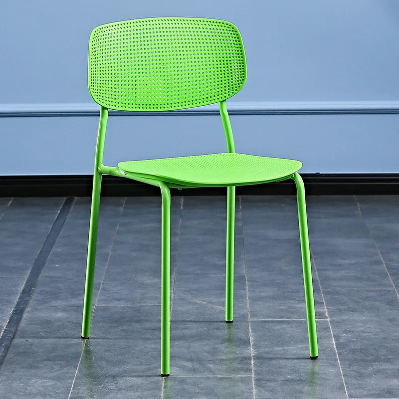 Plastic dining chair household leisure chair cafe table and chair creative backrest stool simple milk tea shop negotiation chair Oasis Select Green 2 pieces
