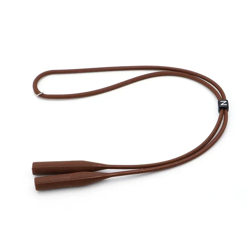 Adjustable Elastic Silicone Eyeglasses Straps Sunglasses Chain Sports Anti-Slip String Glasses Ropes Band Cord Holder Oasis Select Brown