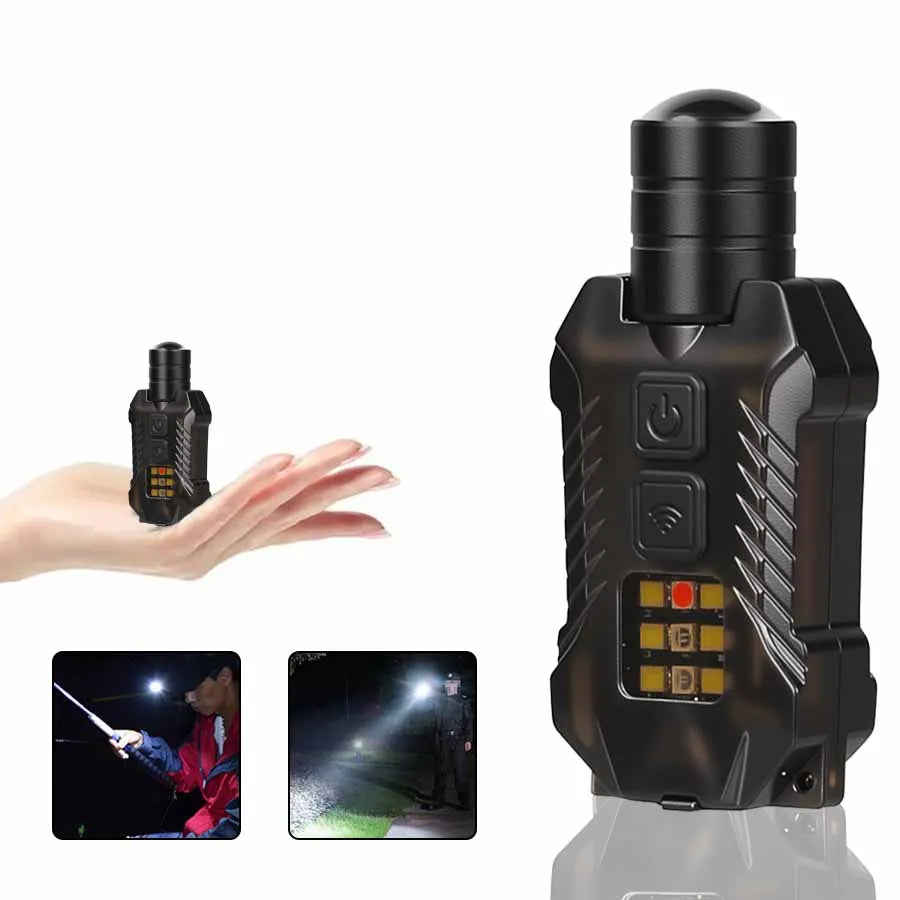 Mini LED Keychain Flashlight 3 Light Sources Rechargeable Flashlight Emergency COB Floodlight Outdoor Portable Pen Clip Headlamp Oasis Select Black ZOOM